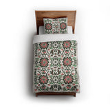 Georgiana Green & Deep Cerise twin - cotton - White Backing