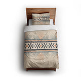 Loxcie Ivory & Blue twin - cotton - White Backing