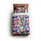 Concetta Pink Green & Purple twin - cotton - White Backing