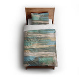 Jörgan Teal & Taupe twin - cotton - White Backing
