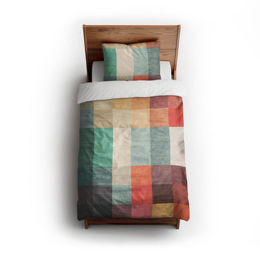 Polyphony Multicolor Earthtone twin - cotton - White Backing