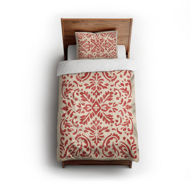 Floranna Ivory & Red twin - cotton - White Backing