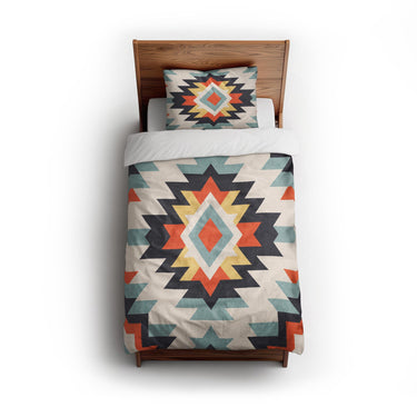 Dakota Blue & Orange twin - cotton - White Backing