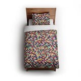 Pixel Mosaic Multicolor Midtone twin - cotton - White Backing
