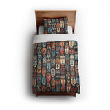 Tribal Masks twin - cotton - White Backing