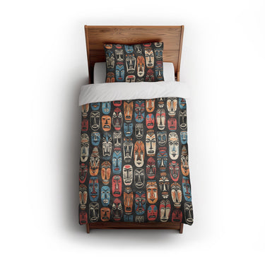 Tribal Masks twin - cotton - White Backing