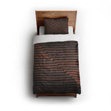 Euclid Black & Rust twin - cotton - White Backing
