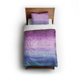 Imogen Watercolor Blue & Purple Ombre twin - cotton - White Backing