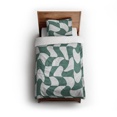 Twyla Checkered Aquamarine twin - cotton - White Backing
