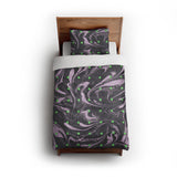 Acid Burn Purple & Green twin - cotton - White Backing