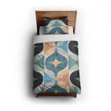 Maxine Seafoam & Peach twin - cotton - White Backing