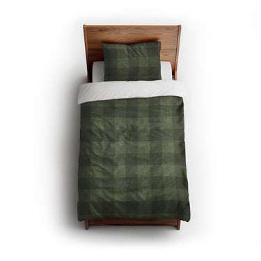 Buffalo Plaid Dark Olive twin - cotton - White Backing