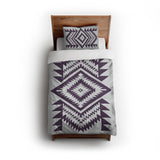 Reyno Eggplant & Stone twin - cotton - White Backing