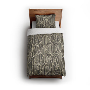 Paxton Black Taupe twin - cotton - White Backing