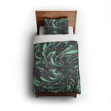 Acid Burn Teal & Orange twin - cotton - White Backing