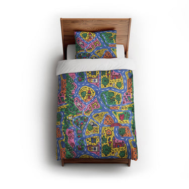 Kids Road Map twin - cotton - White Backing