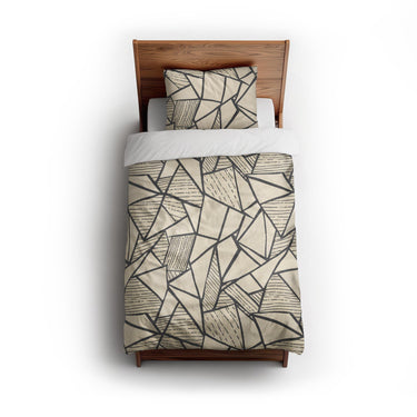 Harlan Ivory & Black twin - cotton - White Backing