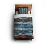 Delsin Blue & Black twin - cotton - White Backing