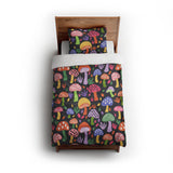 Luminescent Shroomies twin - cotton - White Backing
