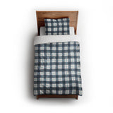 Wallace Plaid Blue & Teal twin - cotton - White Backing
