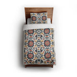 Georgiana Navy & Red twin - cotton - White Backing