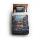 San Francisco Trolley twin - cotton - White Backing