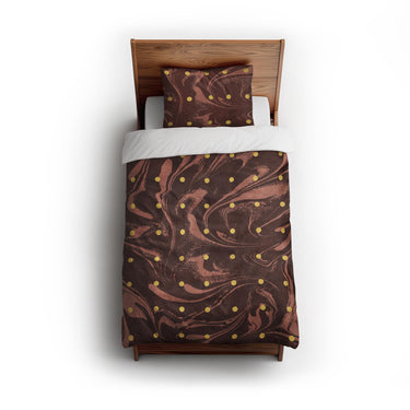 Acid Burn Clay & Yellow twin - cotton - White Backing