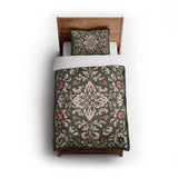 Annette Green & Coral twin - cotton - White Backing