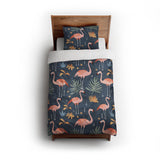 Flamingo Paradise twin - cotton - White Backing