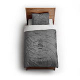 Solar System Grey & Black twin - cotton - White Backing