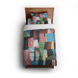 Baxter Blue Multicolor twin - cotton - White Backing
