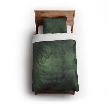 Andromeda Watercolor Navy & Kelly Green twin - cotton - White Backing