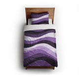 Sinuous Purple Monochrome twin - cotton - White Backing