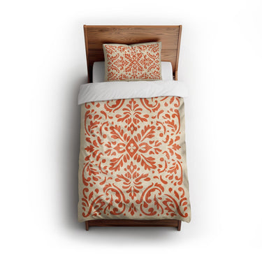 Floranna Ivory & Orange twin - cotton - White Backing