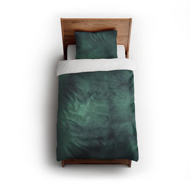 Andromeda Watercolor Teal twin - cotton - White Backing