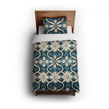 Mattheo Blue & Ivory twin - cotton - White Backing
