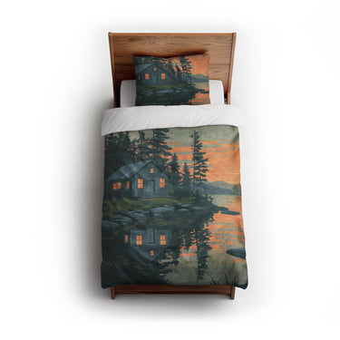 Adirondack Lakeside Cabin twin - cotton - White Backing