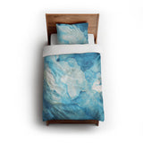 Zephyr Watercolor Azure Blue twin - cotton - White Backing