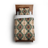 Spokane Sage Green & Taupe twin - cotton - White Backing