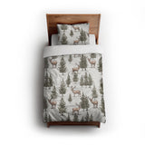 Forest Deer twin - cotton - White Backing