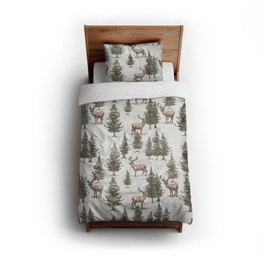 Forest Deer twin - cotton - White Backing