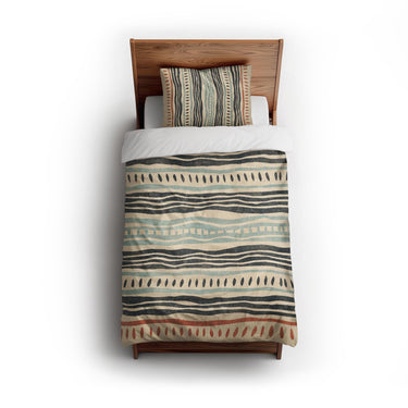 Delsin Blue & Orange twin - cotton - White Backing