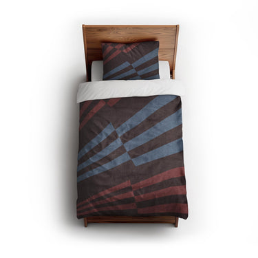 Prisma Maroon & Sky twin - cotton - White Backing