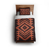 Reyno Orange & Maroon twin - cotton - White Backing