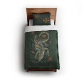 Hungry Alligator Green twin - cotton - White Backing