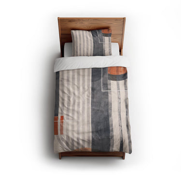 Gordian Navy & Orange twin - cotton - White Backing
