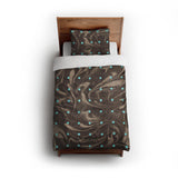 Acid Burn Brown & Carolina Blue twin - cotton - White Backing