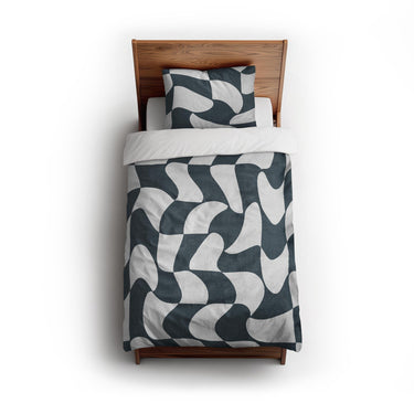 Twyla Checkered Navy twin - cotton - White Backing