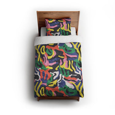 Umberto Black Multicolor twin - cotton - White Backing