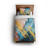 Egon Blue & Yellow twin - cotton - White Backing